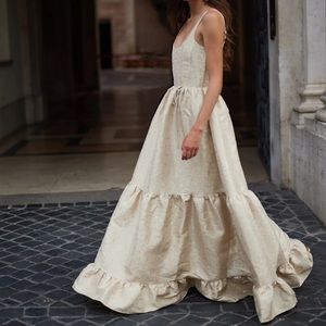 V. CHAPMAN: The Avery Dress in Taupe Duchess